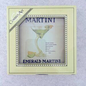 Set of four - CounterArt Emerald Martini Coaster NWT
